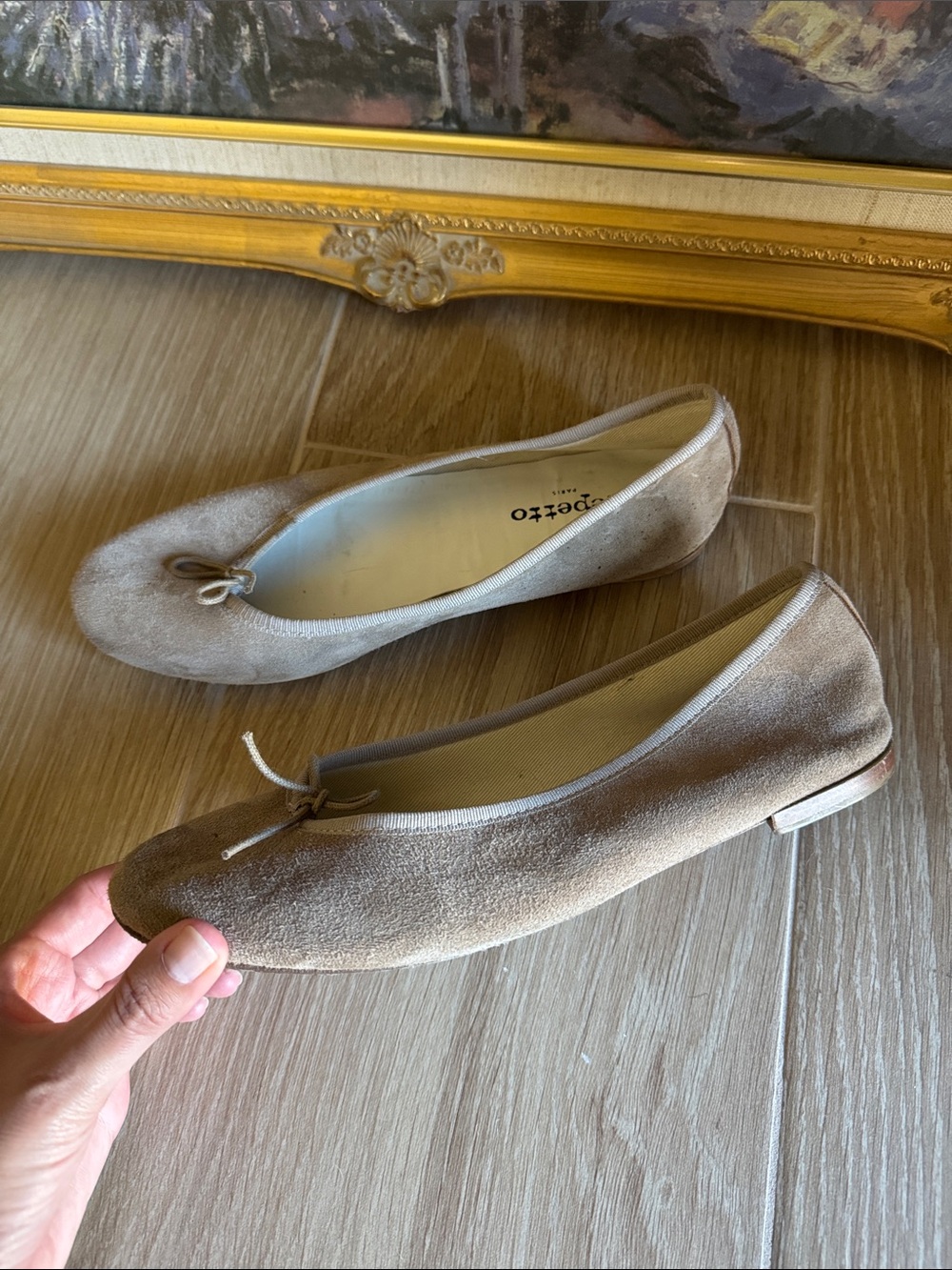 Repetto Cendrillon suede ballet flats beige taupe - Picture 5 of 10